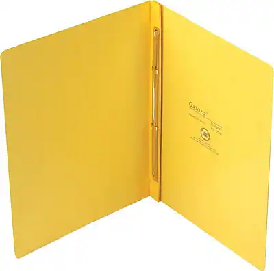 Front. Pendaflex - PressGuard Report Cover with 2-Piece Fastener, Letter Size - Yellow.