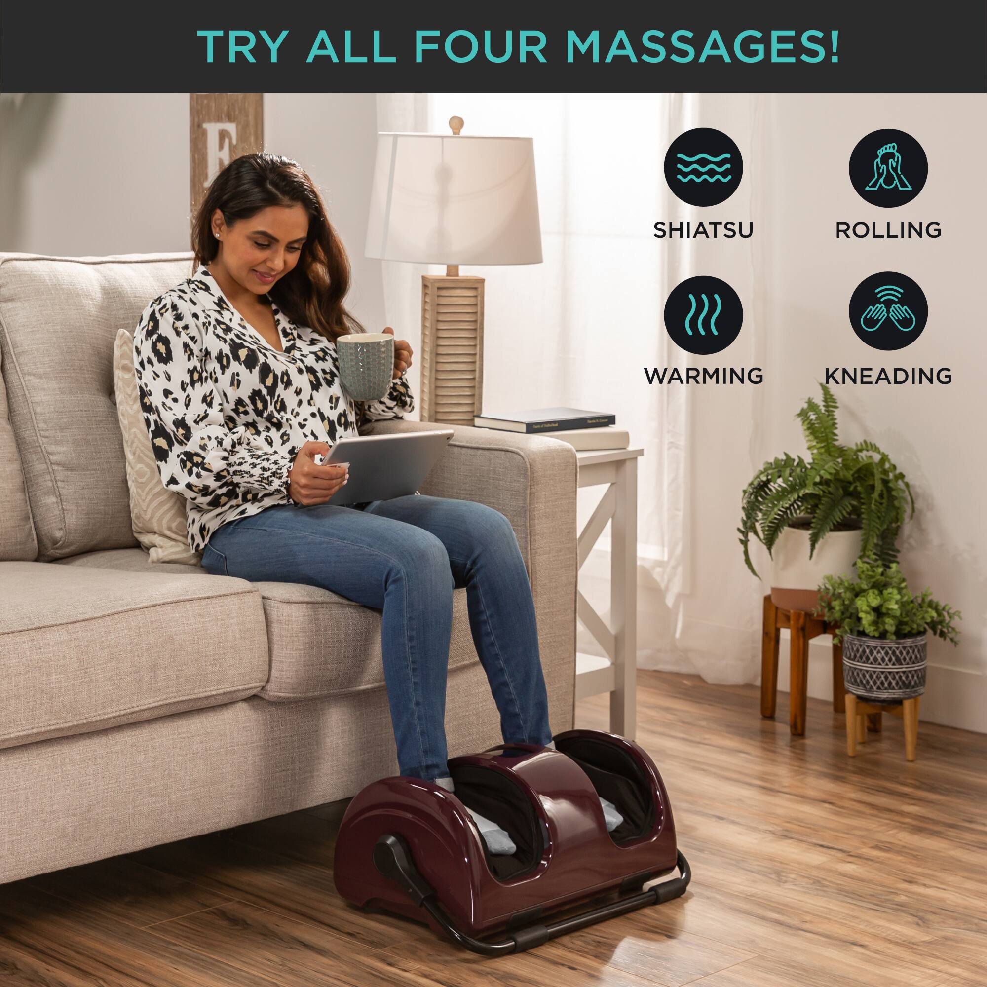 TRY ALL FOUR MASSAGES! SHIATSU, ROLLING, WARMING, KNEADING