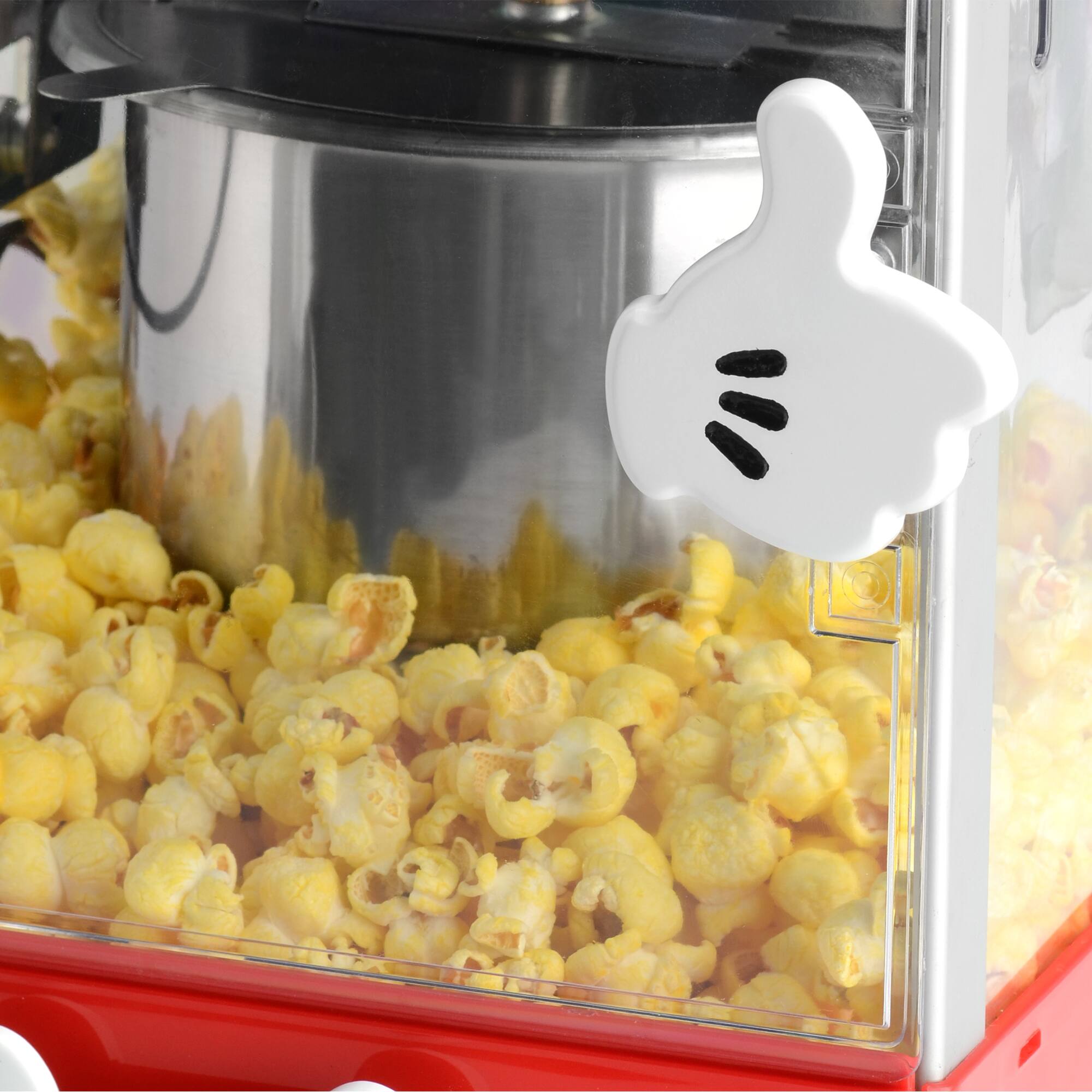 Angle. Disney - Mickey Mouse Kettle Style Popcorn Popper - Red.