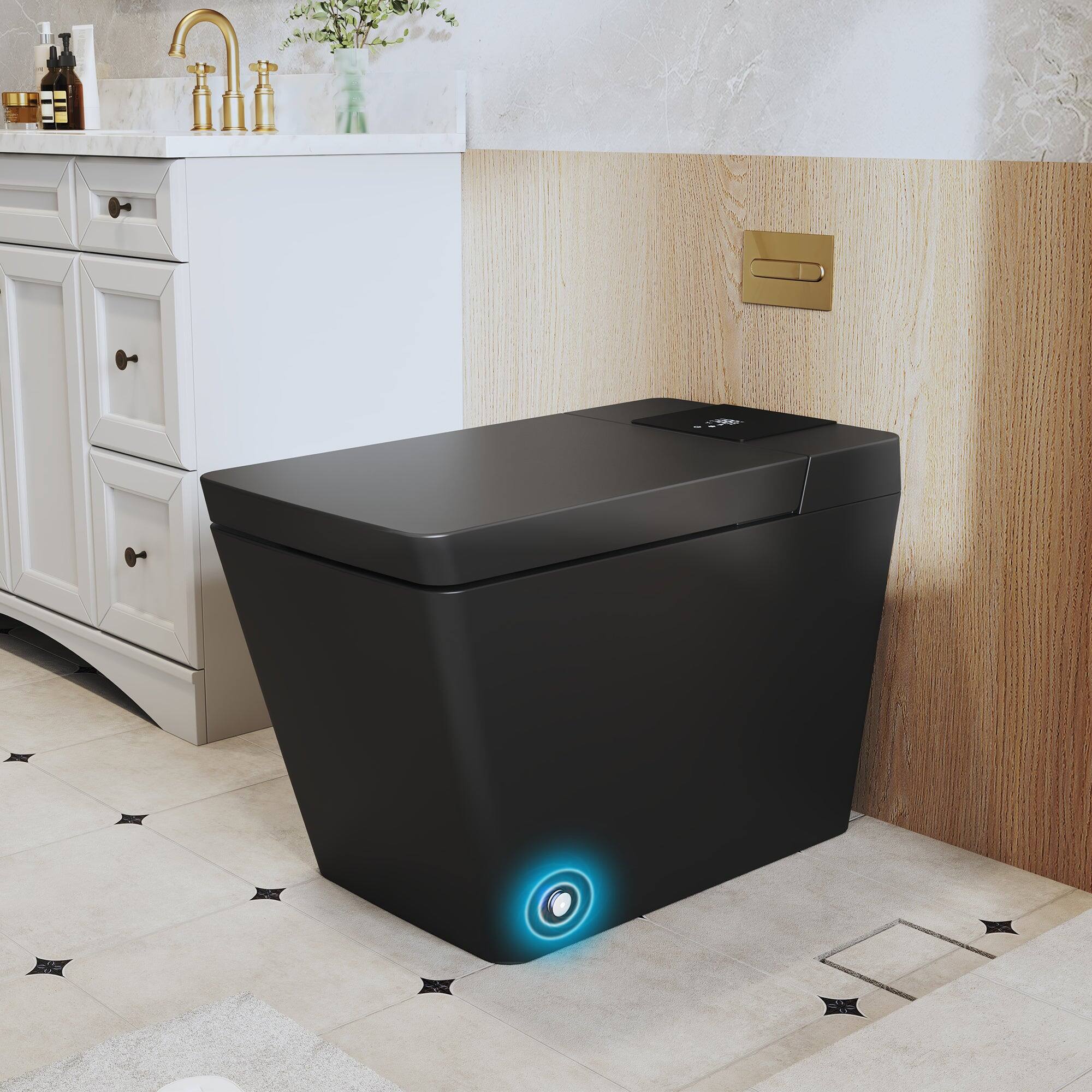 Alt View 2. Boyel Living - Smart Toilet Flagship Model Heated Seat Multi Wash Radar Sensor Auto Flush Remote Control - Black.