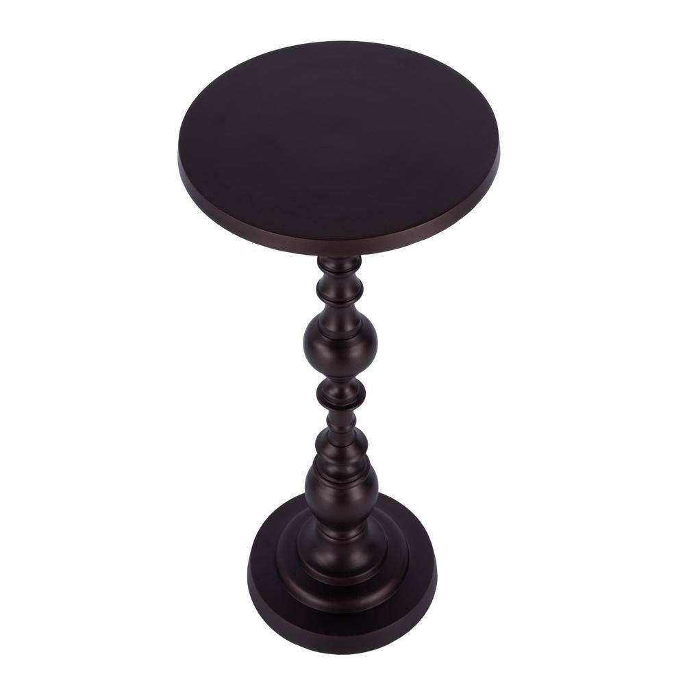 Left. Butler Specialty - Darien Outdoor Round Pedestal Side Table - Bronze.