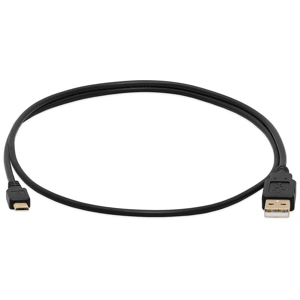 Angle. Cmple.com - Micro to USB Cable 3ft Black USB-A 2.0 to Micro-B 5-Pin 480Mbps Gold-Plated - Black.
