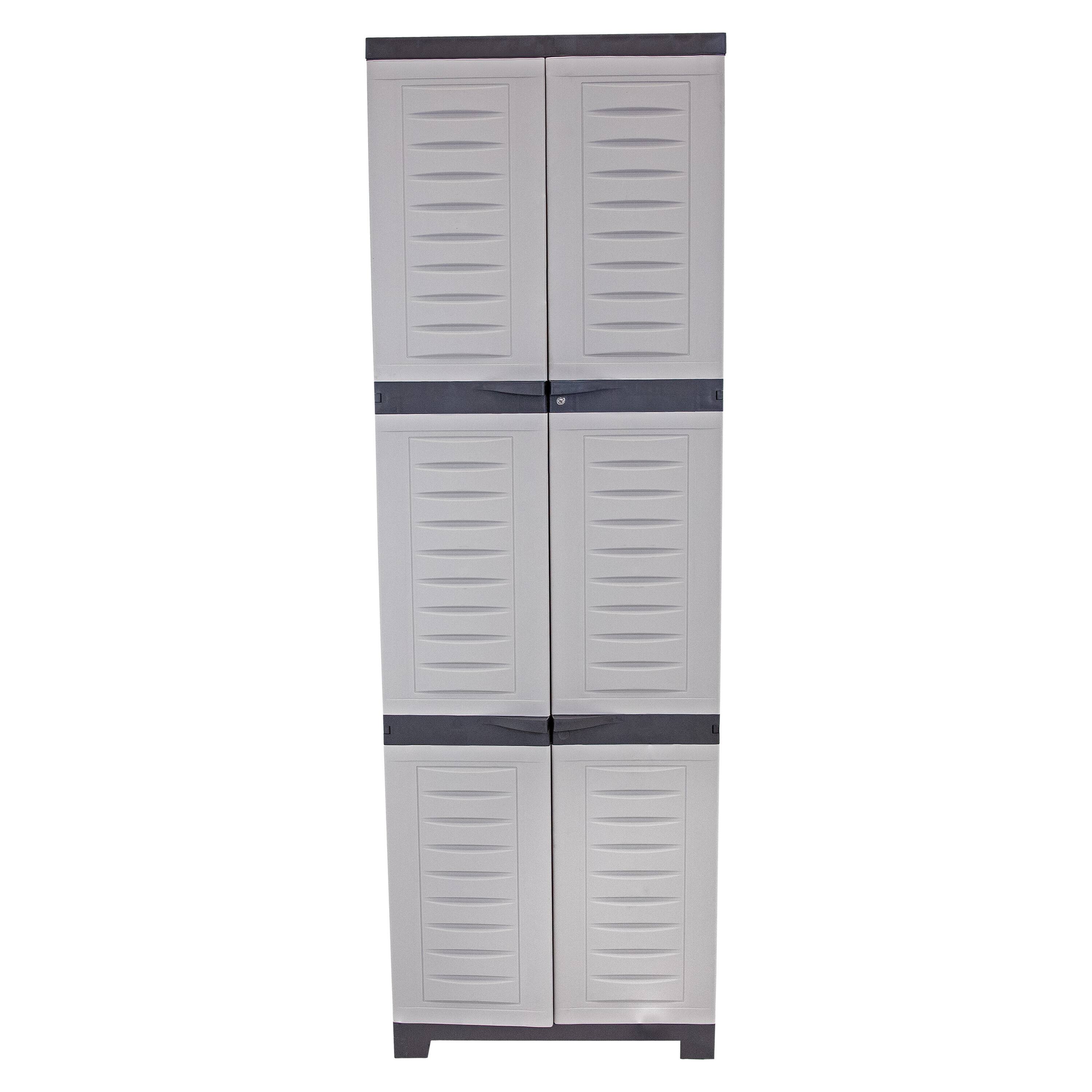 Alt View 6. Sunnydaze - Lockable Storage Cabinet with 4 Adjustable Shelves - 72" - Gray.