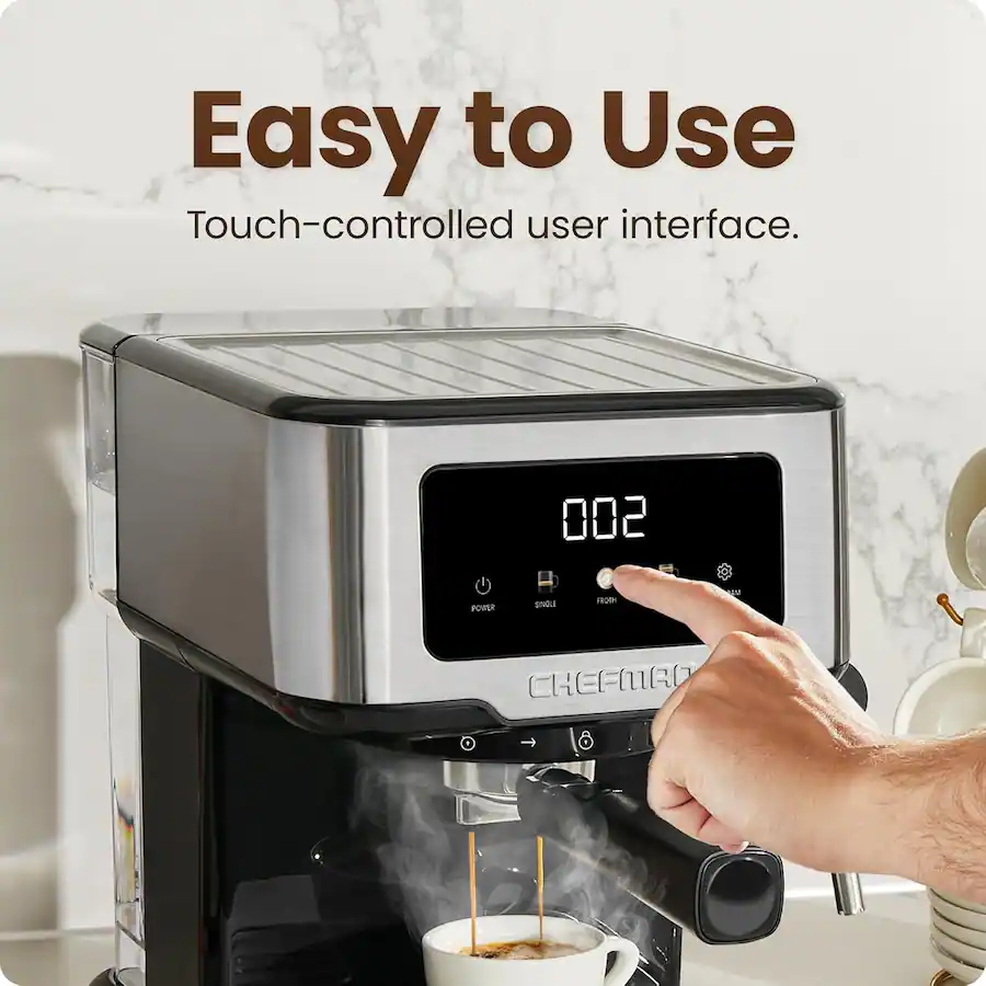 Chefman CraftBrew Espresso Machine w/ Steam Wand and Touch