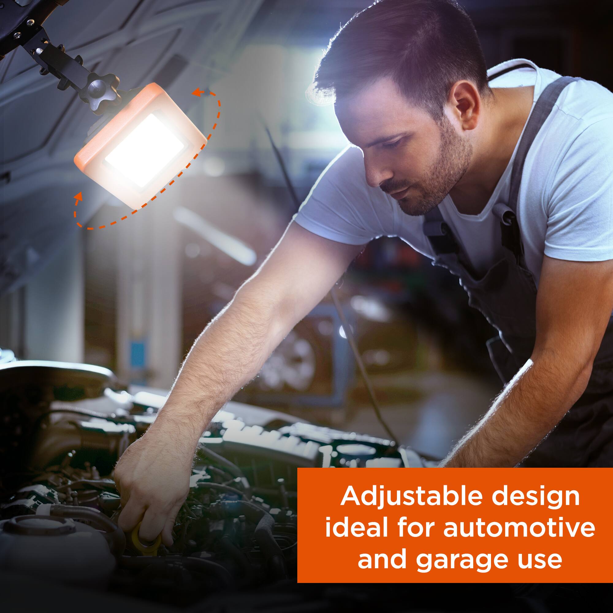Adjustable design ideal for automotive and garage use