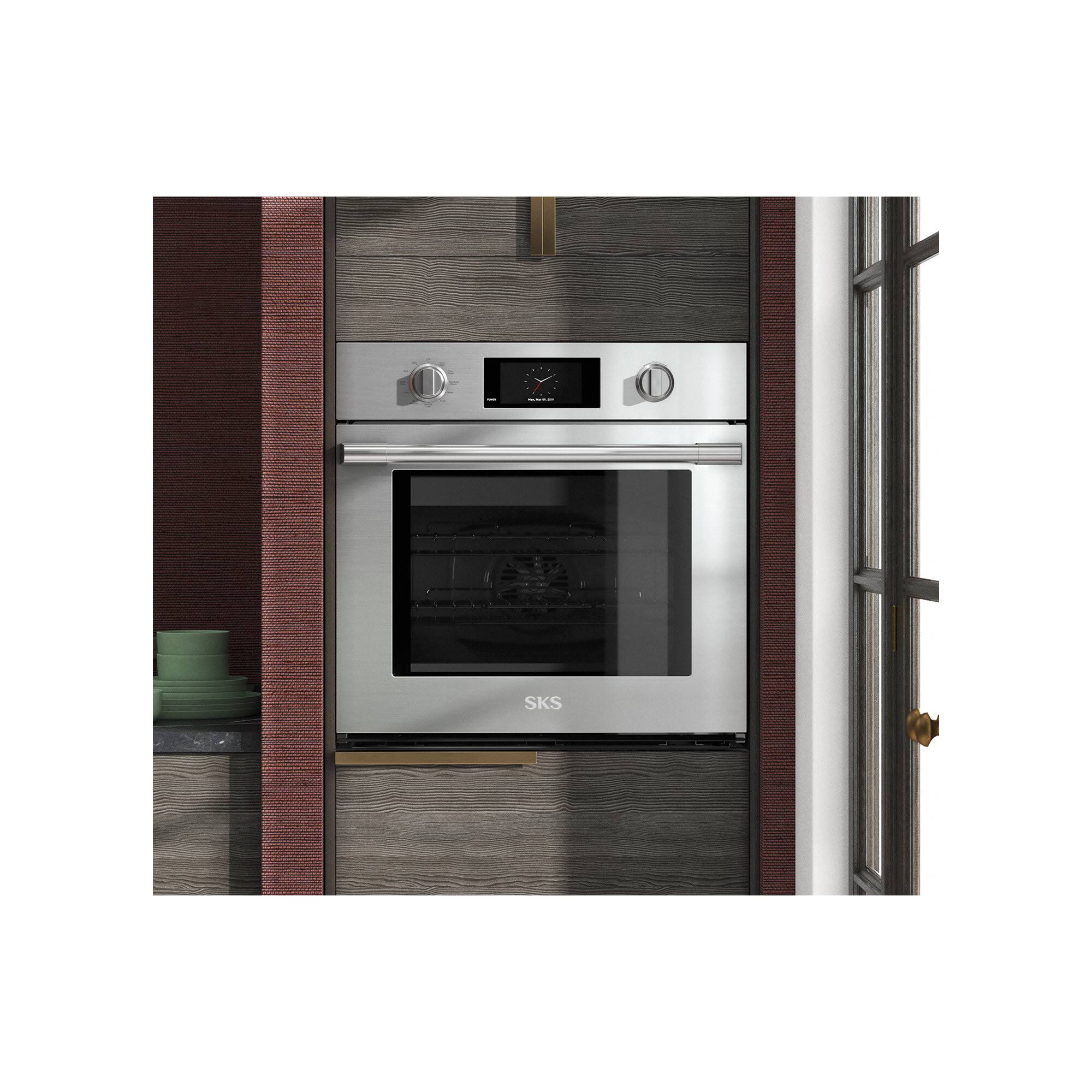 Alt View 2. SKS - 30-in 4.7 Cu. Ft. Built-in Smart Electric Convection Single Wall Oven with Steam-Combi - Stainless Steel.