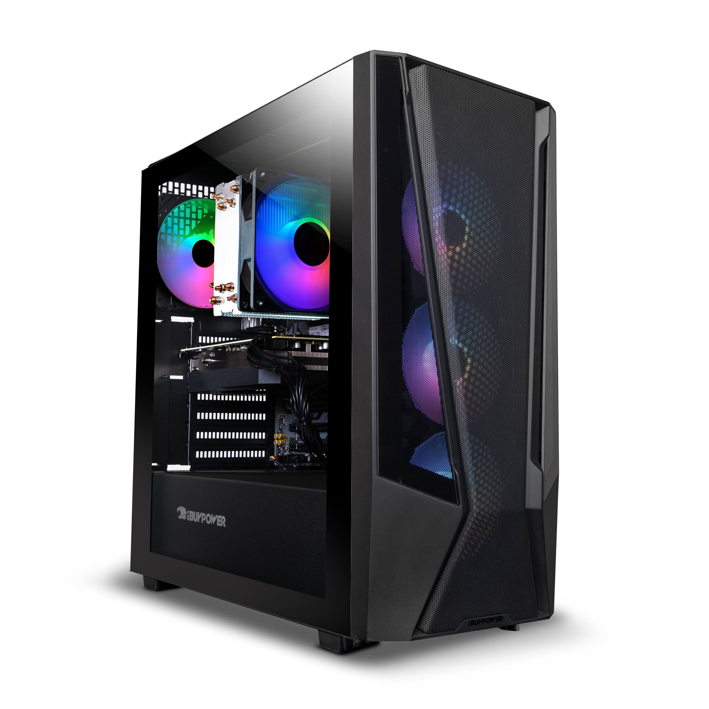 Angle. iBUYPOWER - Trace Mesh Gaming Desktop - AMD Ryzen 5 5500, NVIDIA GeForce RTX 5050 8GB, 16GB DDR4 Non-RGB RAM, 1TB SSD _TMA5N5501 - Black.