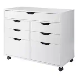 Winsome Wood - Halifax 5-Drawer Mulit-Storage Mobile Cabinet - White