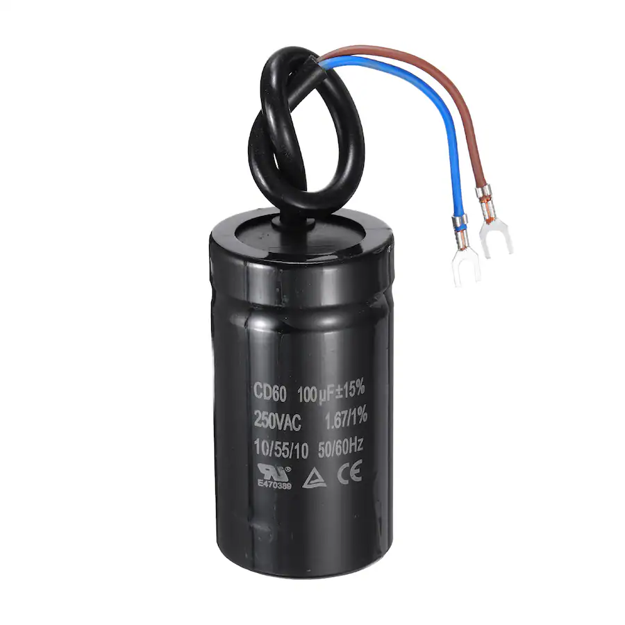 High Compressor Machine Unique Bargains CD60 Run Capacitor 100uF 250VAC 50/60Hz 2 Wires Motor ...