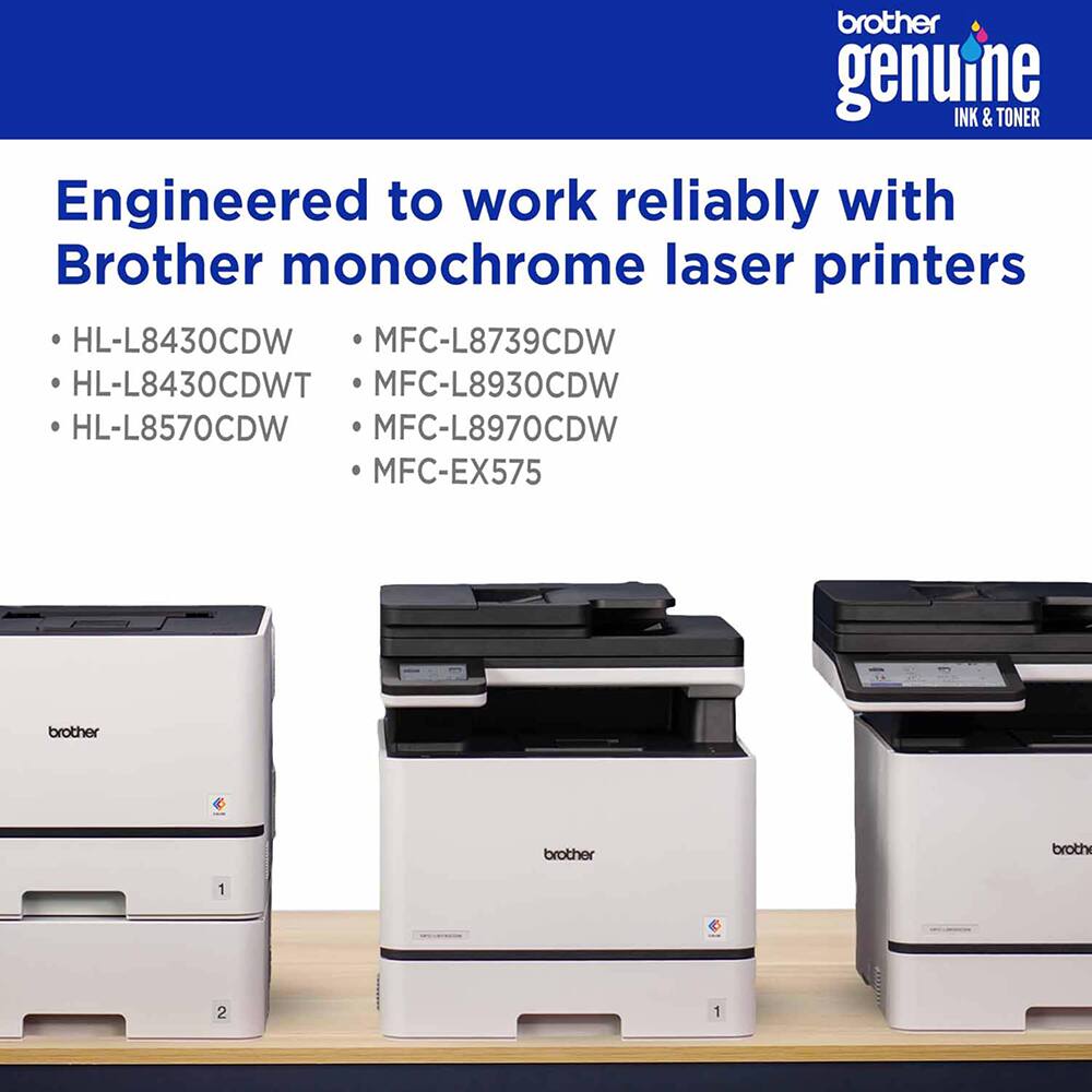 brother genuine INK & TONER Engineered to work reliably with Brother monochrome laser printers HL-L8430CDW MFC-L8739CDW HL-L8430CDWT MFC-L8930CDW HL-L8570CDW MFC-L8970CDW MFC-EX575