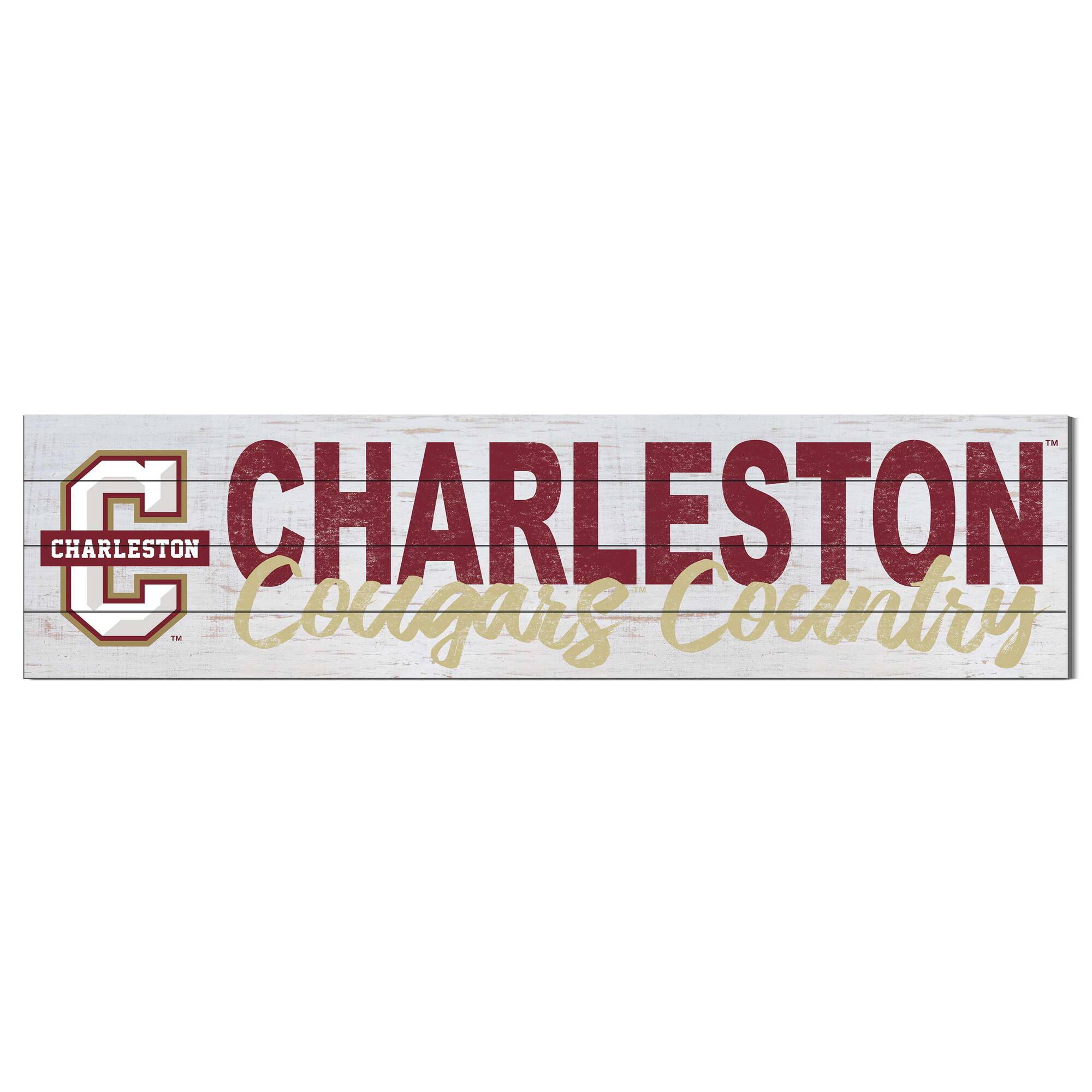 Charleston Cougars 40'' x 10'' Logo Sign