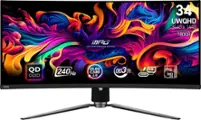 MSI - MPG341CQPXQDOLED 34" Curved OLED QHD 240Hz 0.03ms Adaptive Sync Gaming Monitor with HDR400 (DisplayPort, HDMI, USB-C) - Black - Front_Zoom