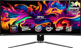 MSI - MPG341CQPXQDOLED 34" Curved OLED QHD 240Hz 0.03ms Adaptive Sync Gaming Monitor with HDR400 (DisplayPort, HDMI, USB-C) - Black
