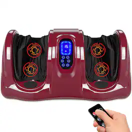 Best Choice Products - Therapeutic Kneading & Rolling Shiatsu Foot Massager w/ High Intensity Rollers, Remote - Burgundy