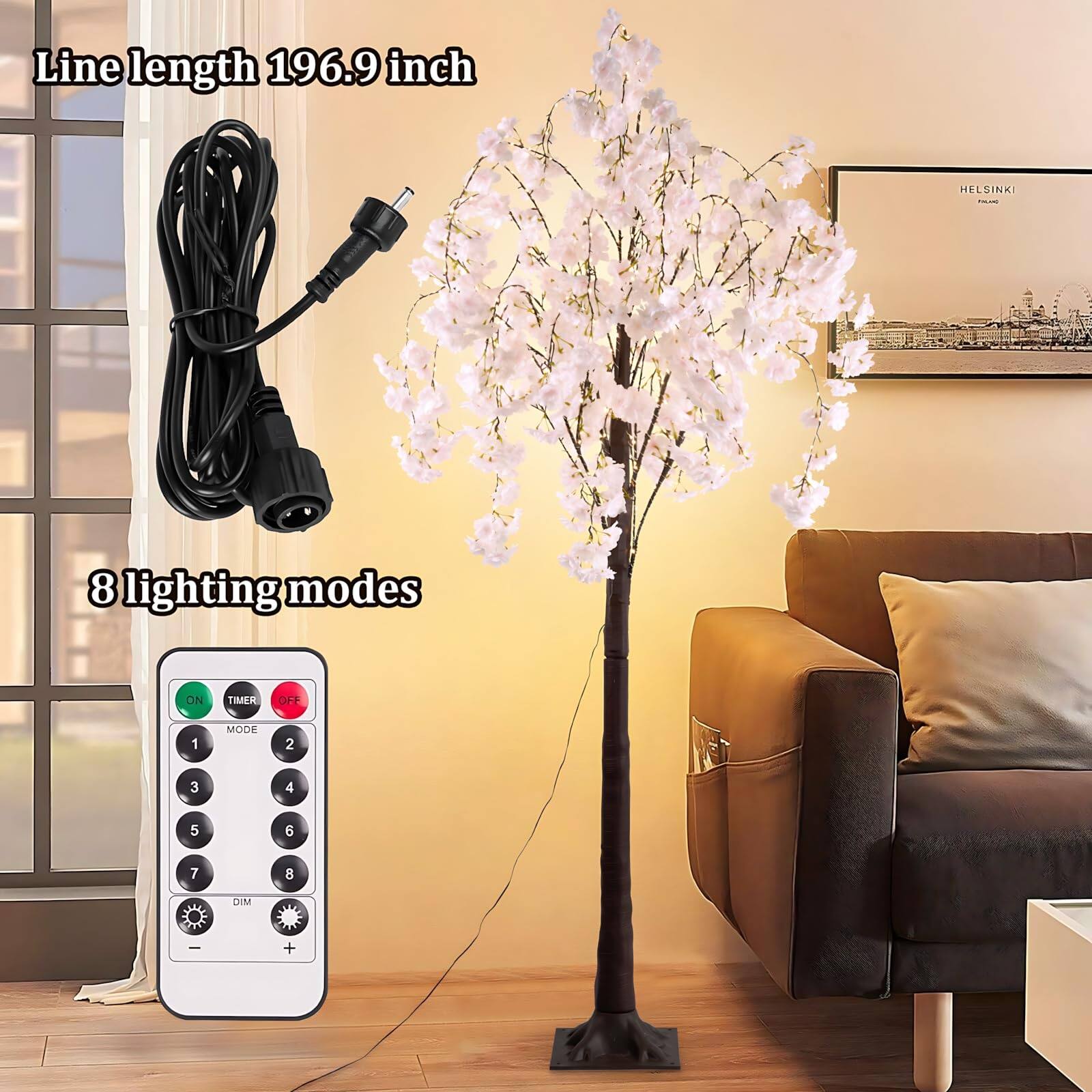 Line length 196.9 inch

8 lighting modes

ON TIMER OFF

MODE 1 2 3 4 5 6 7 8

DIM - +