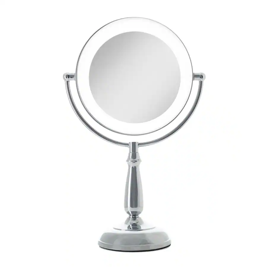 Zadro - LED Lighted Makeup Mirror with Touch Control and Magnification Options 5X, 10X, 12X - Chrome