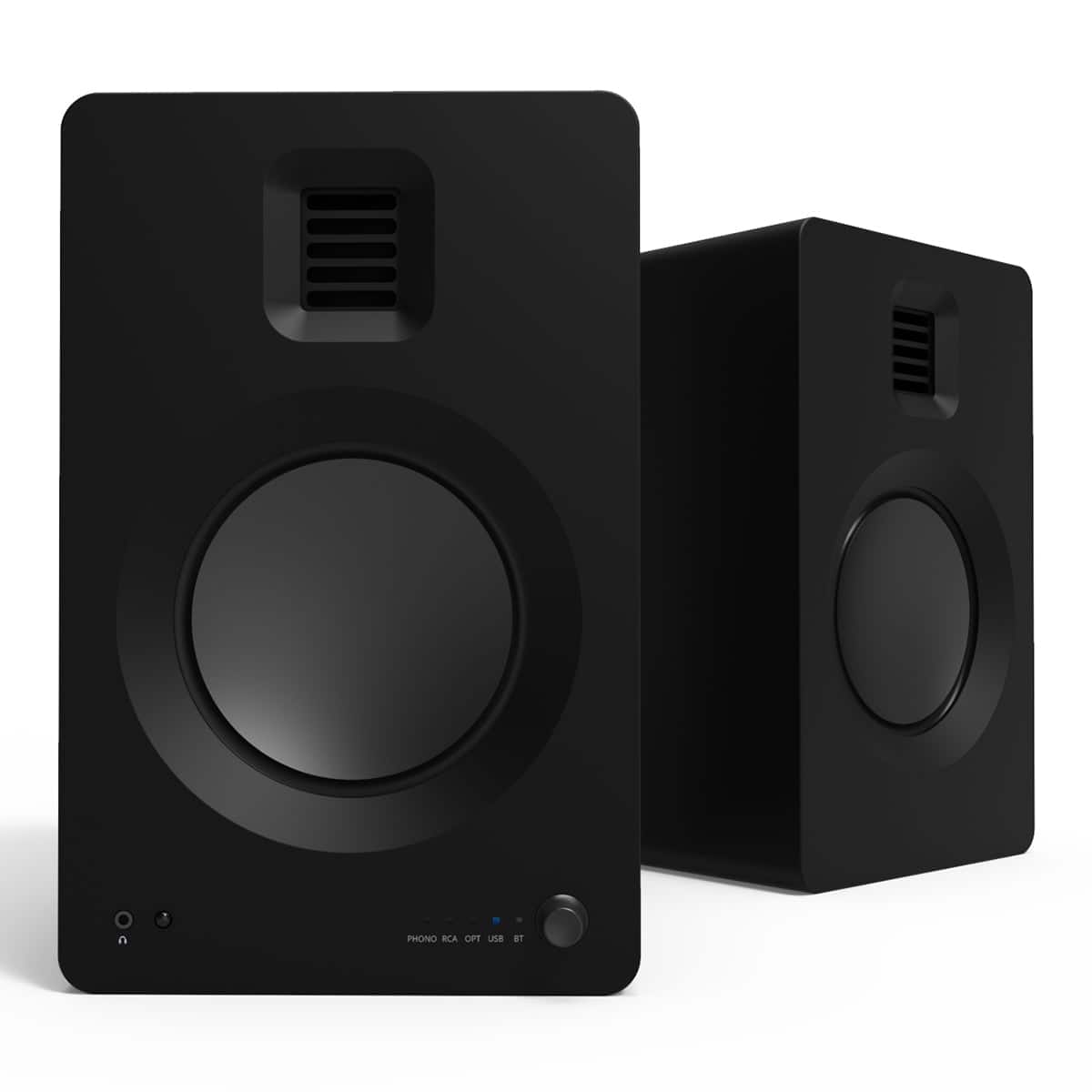 Kanto - TUK Premium Powered Bookshelf Speakers with Bluetooth - Pair (Matte - Black