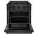 Angle. ZLINE - 30 in. 4.2 cu. ft. Manual Clean Freestanding Gas Range with Convection Oven in Black Satin Steel with 4 Brass Burners - Black Satin Stainless Steel.