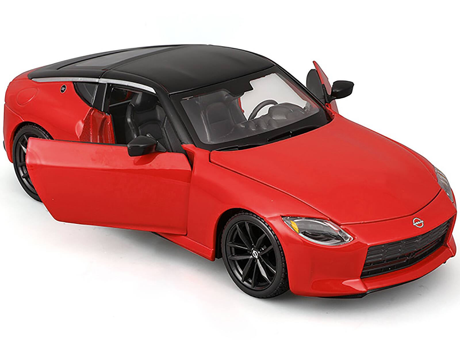 Angle. Maisto - 2023 Nissan Z Red with Black Top "Special Edition" Series 1/24 Diecast Model Car by Maisto - Red And Black.