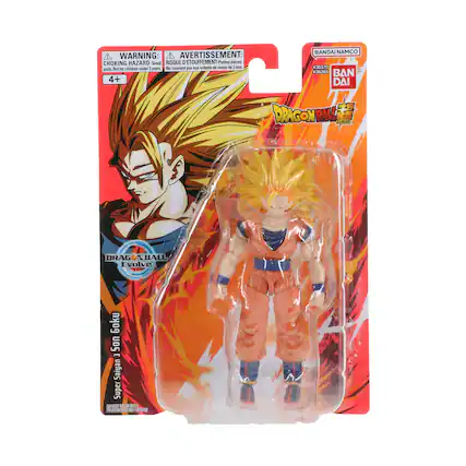 WARNING: AVERTISSEMENT: CHOKING HAZARD Small RISQUE D'ETOUFFEMENT-Petites pièces Not for children under 3 years Ne convient pas aux enfants de moins de 3 ans 4+ BANDAI NAMCO #36370 EE2AS BAN - DAI DRAGONBALL SUPER Evolve Goku Son Gokū Super Saiyan 2