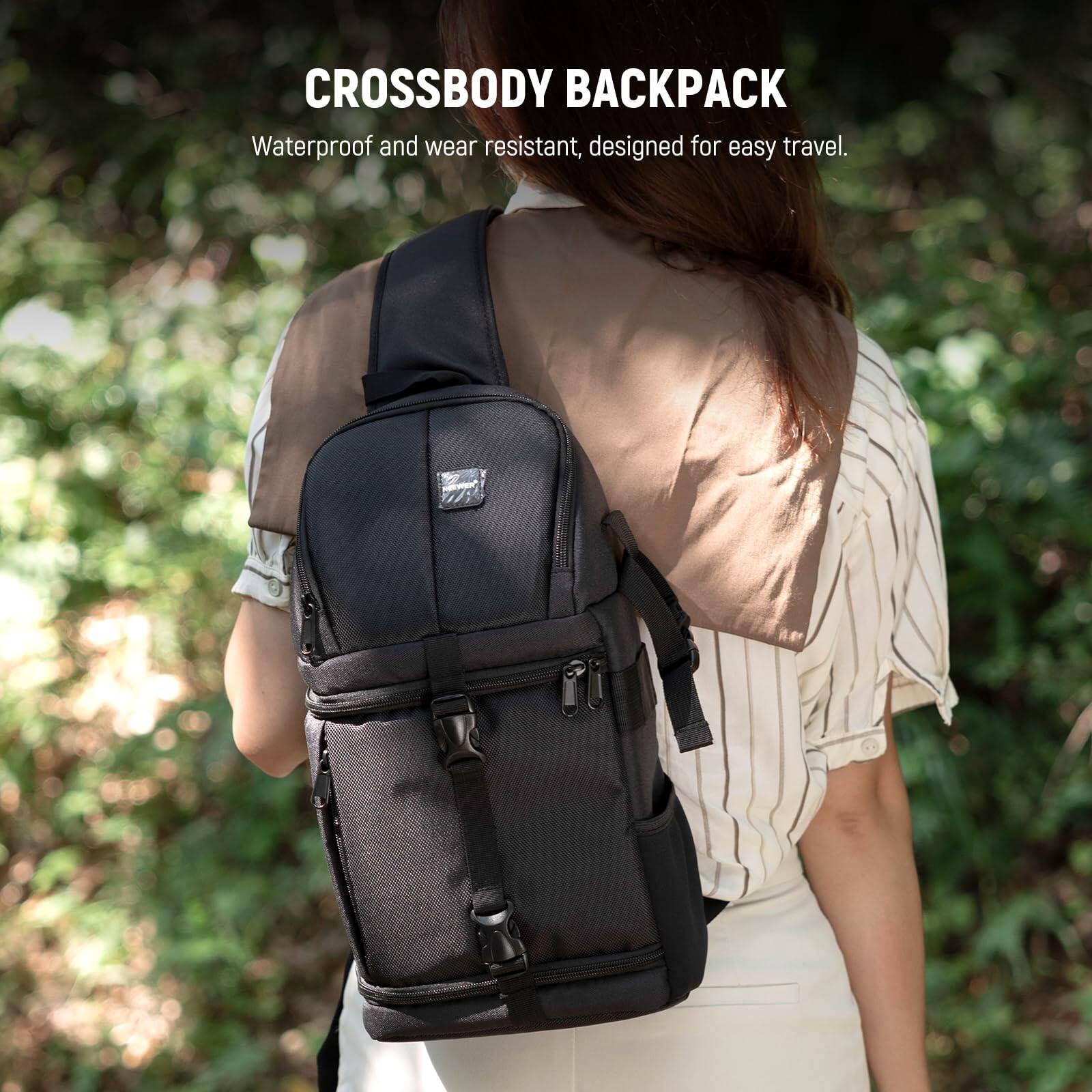 CROSSBODY BACKPACK  
Waterproof and wear resistant, designed for easy travel.