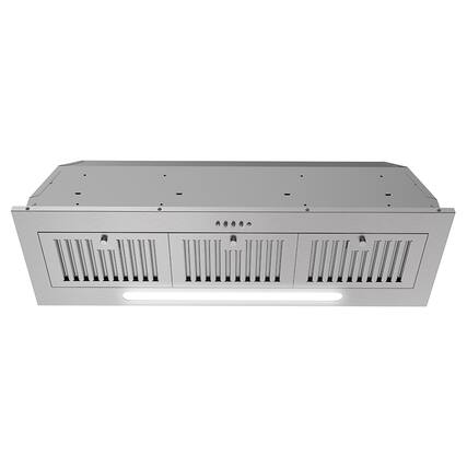 Front. Streamline - 36 in. Seriate Ducted Insert 350 CFM Range Hood, Baffle Filters, Push Button Control, LED Lights - Brushed Stainless Steel.