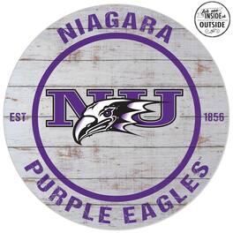 Jardine - Niagara Purple Eagles 20'' Indoor/Outdoor Weathered Circle Sign - White