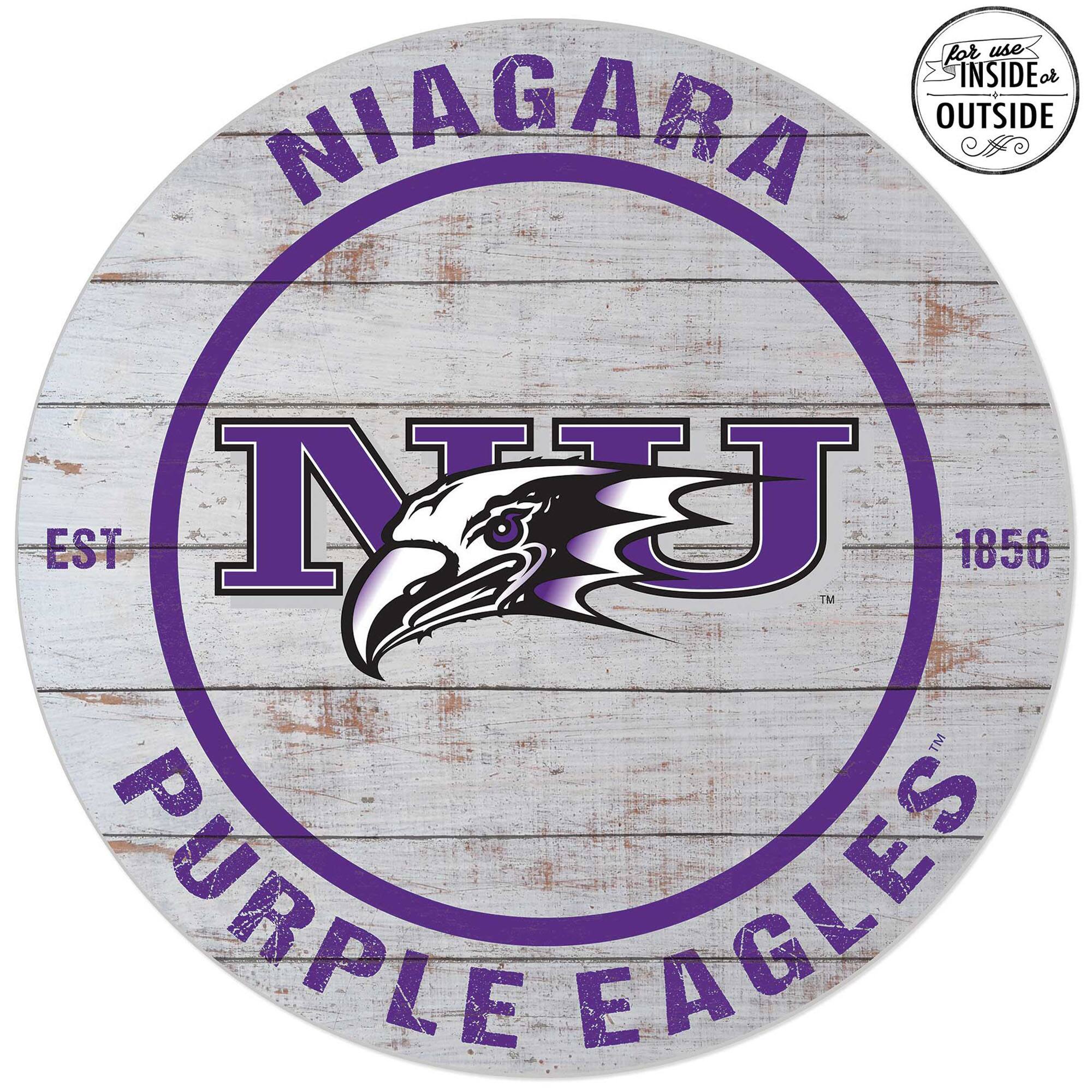 Niagara Purple Eagles 20'' Indoor/Outdoor Weathered Circle Sign