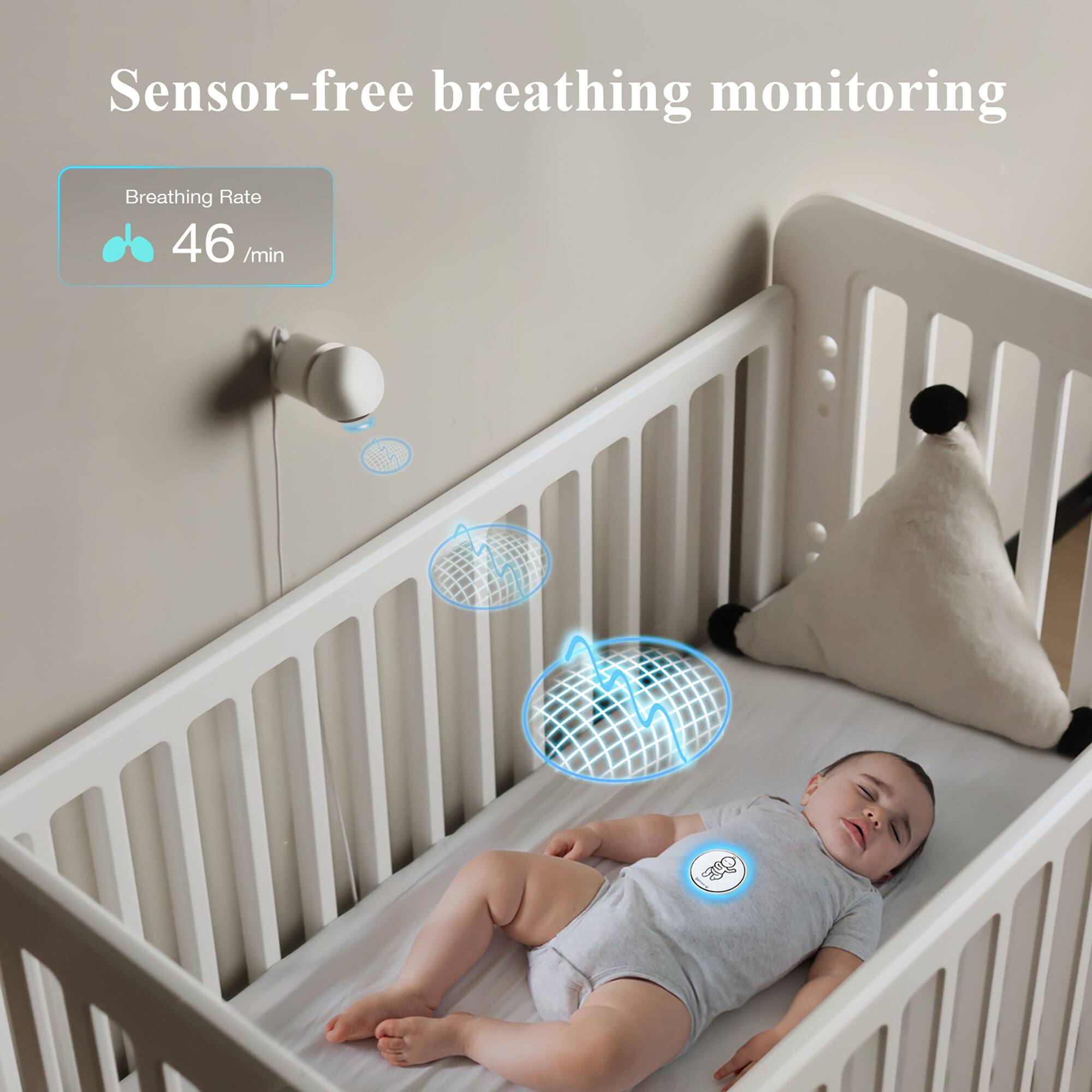 Sense U AI 2K PTZ Baby Camera Monitor with Sensor Free Sleep