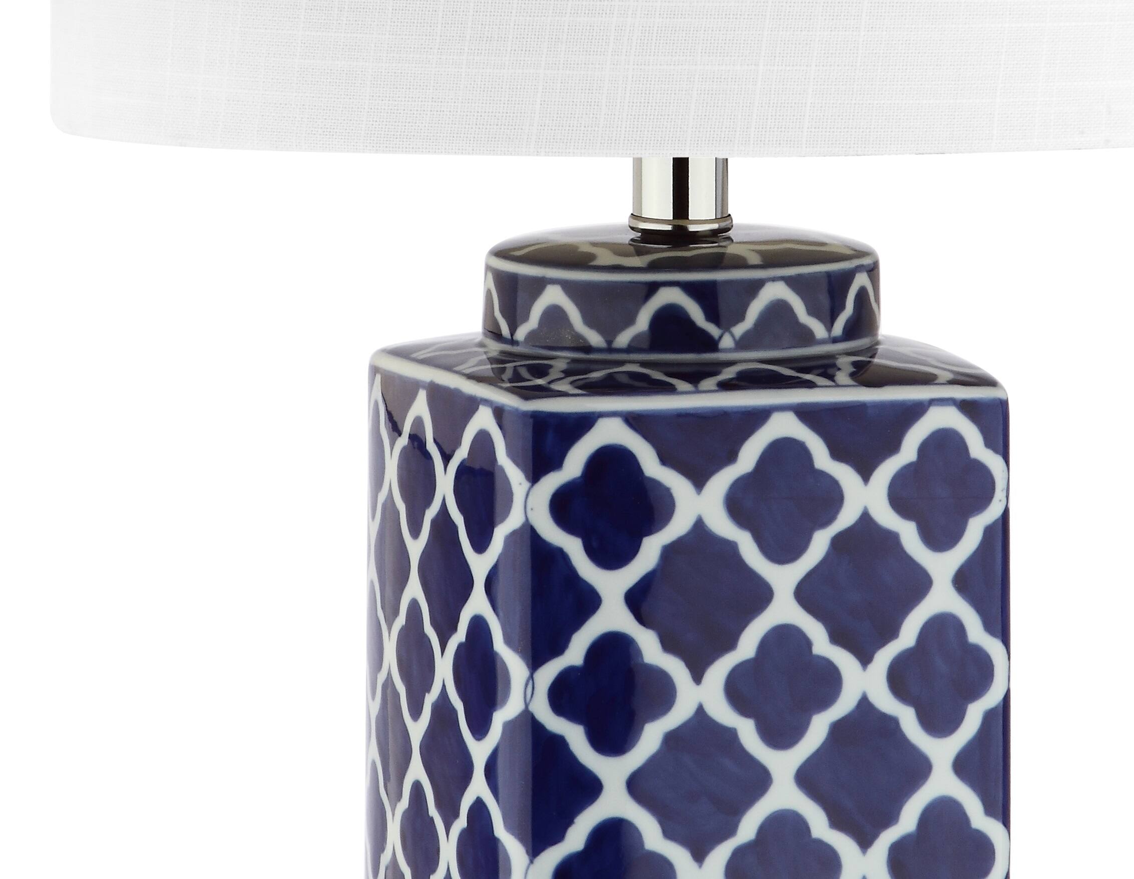 Alt View 6. Jonathan Y - Clarke 23" Chinoiserie LED Table Lamp, Blue/White - Blue/White.
