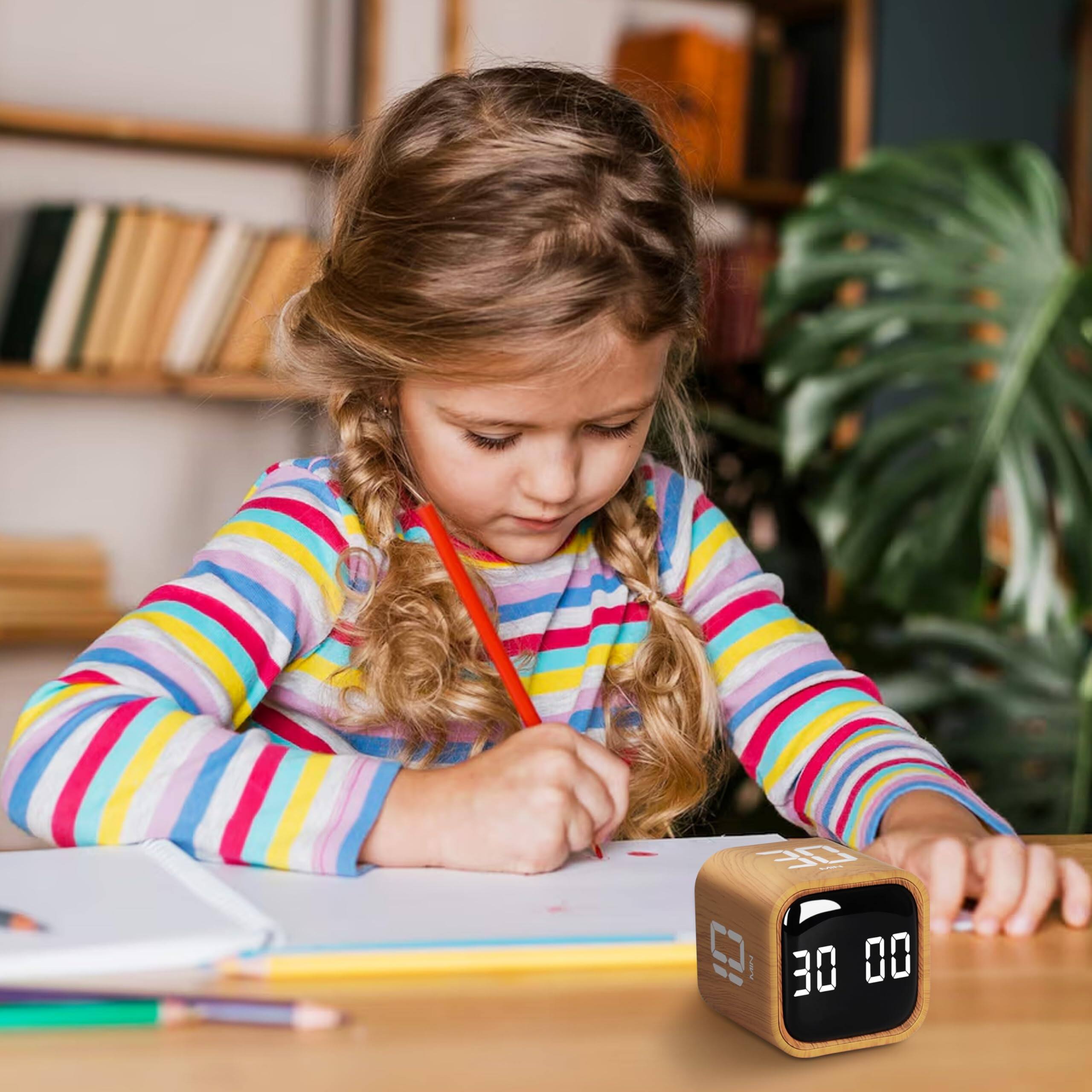 Alt View 1. Dazzed Corner - Productivity Timer, Sound Alarm, Rechargeable Desk Timer - Wooden.