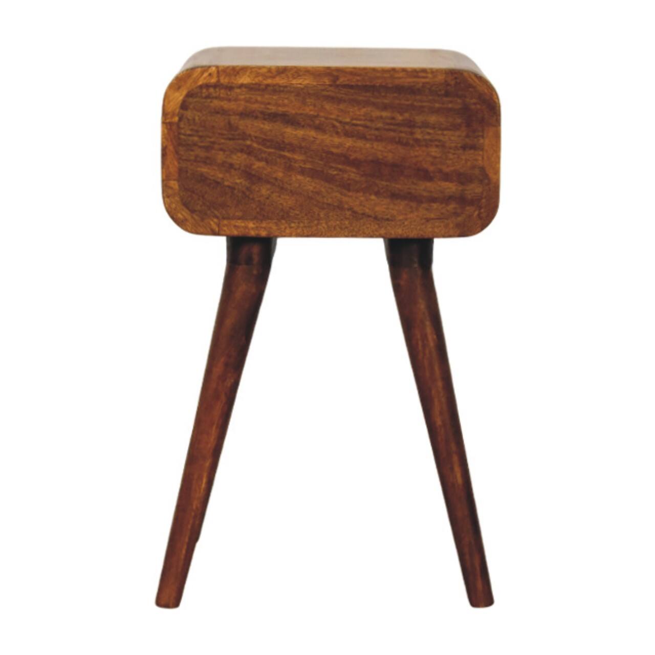 Alt View 5. Artisan Furniture - Artisan Furniture Solid Wood Avora Mini Chestnut Nightstand with 1 drawer - Chestnut.