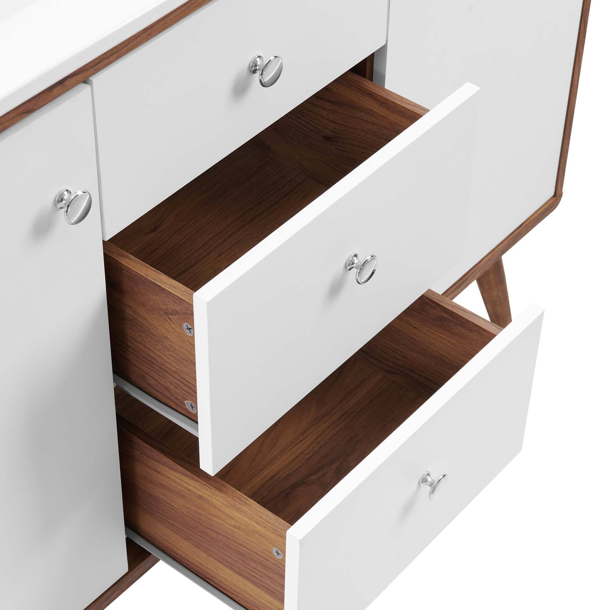 Alt View 7. Modway - Transmit Bathroom Vanity Basin Included - Walnut White.