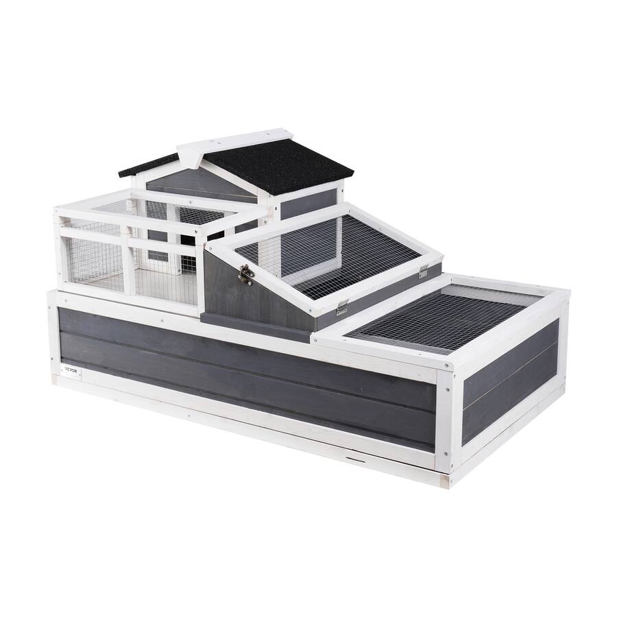 VEVOR 3 Room Tortoise House,Tortoise Habitat with Balcony & 2 Stories ...