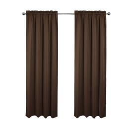 RT Designers Collection - 100% Polyester Twilight Blackout Rod Pocket Curtain Panel 54" x 90" - Chocolate