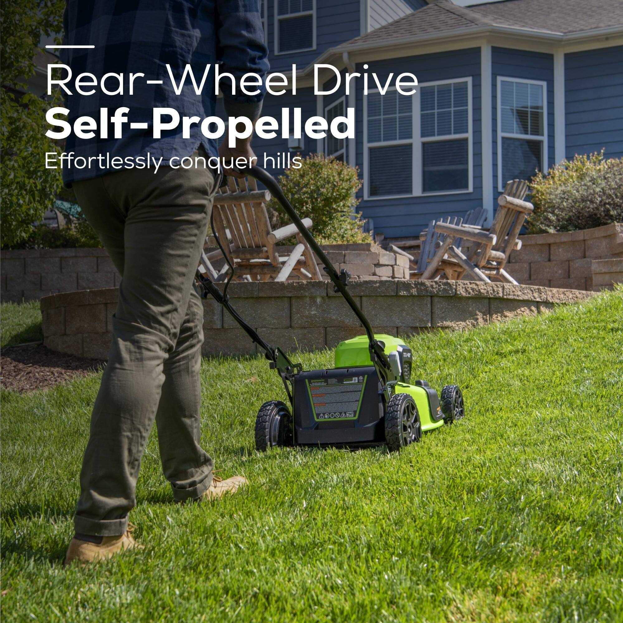 Rear-Wheel Drive Self-Propelled  
Effortlessly conquer hills