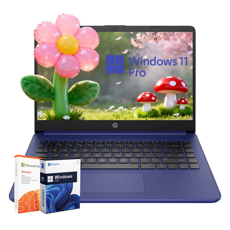 HP - 14" Laptop - Intel Celeron N4120 - 16GB RAM - 320GB Storage (64GB eMMC+256GB SD Card) - Office 365 1Y - Win11Pro - Blue