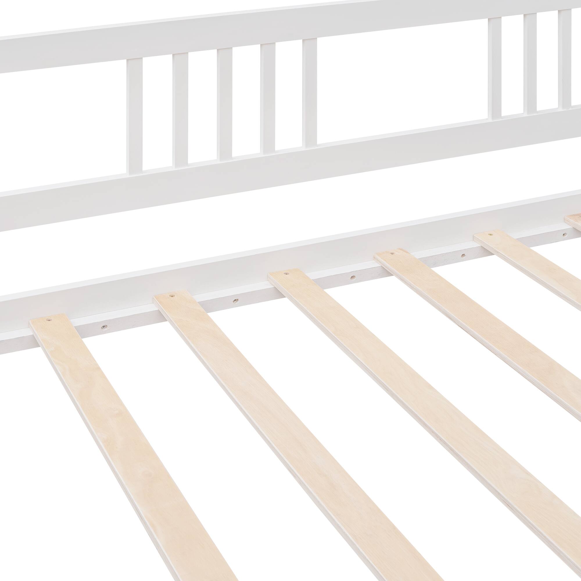Alt View 7. Whisen - Wood Daybed with Trundle Pull-Out Bed Frame for Bedroom and Guest Room - White.