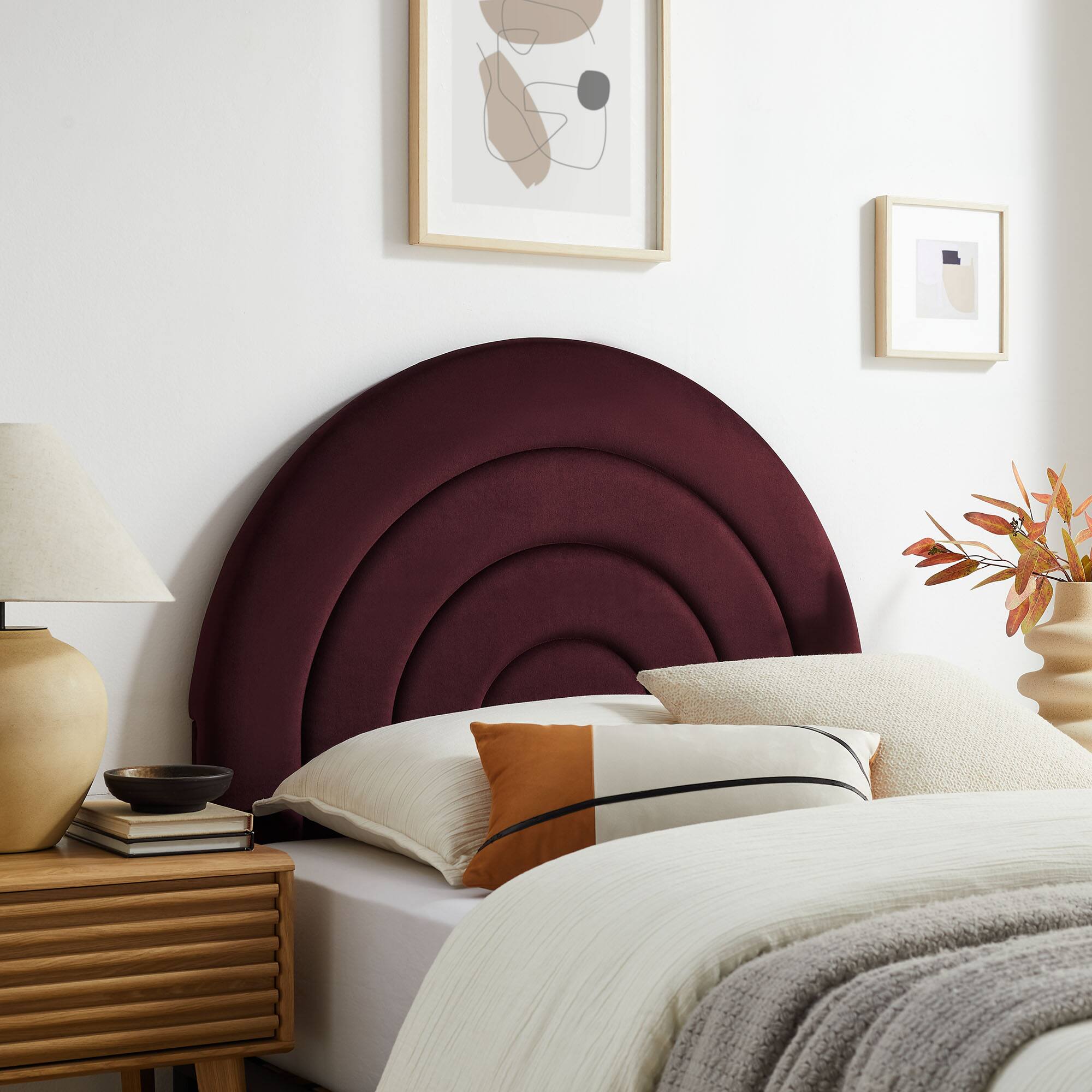 Alt View 2. Modway - Solana Arched Performance Velvet Twin Headboard by Modway - Purple.