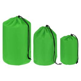 Unique Bargains - Drawstring Bag with Toggle & Cinch - Portable Outdoor Ditty Storage Sack, Set 10/12.6/17in for Backpacking Camping - Green