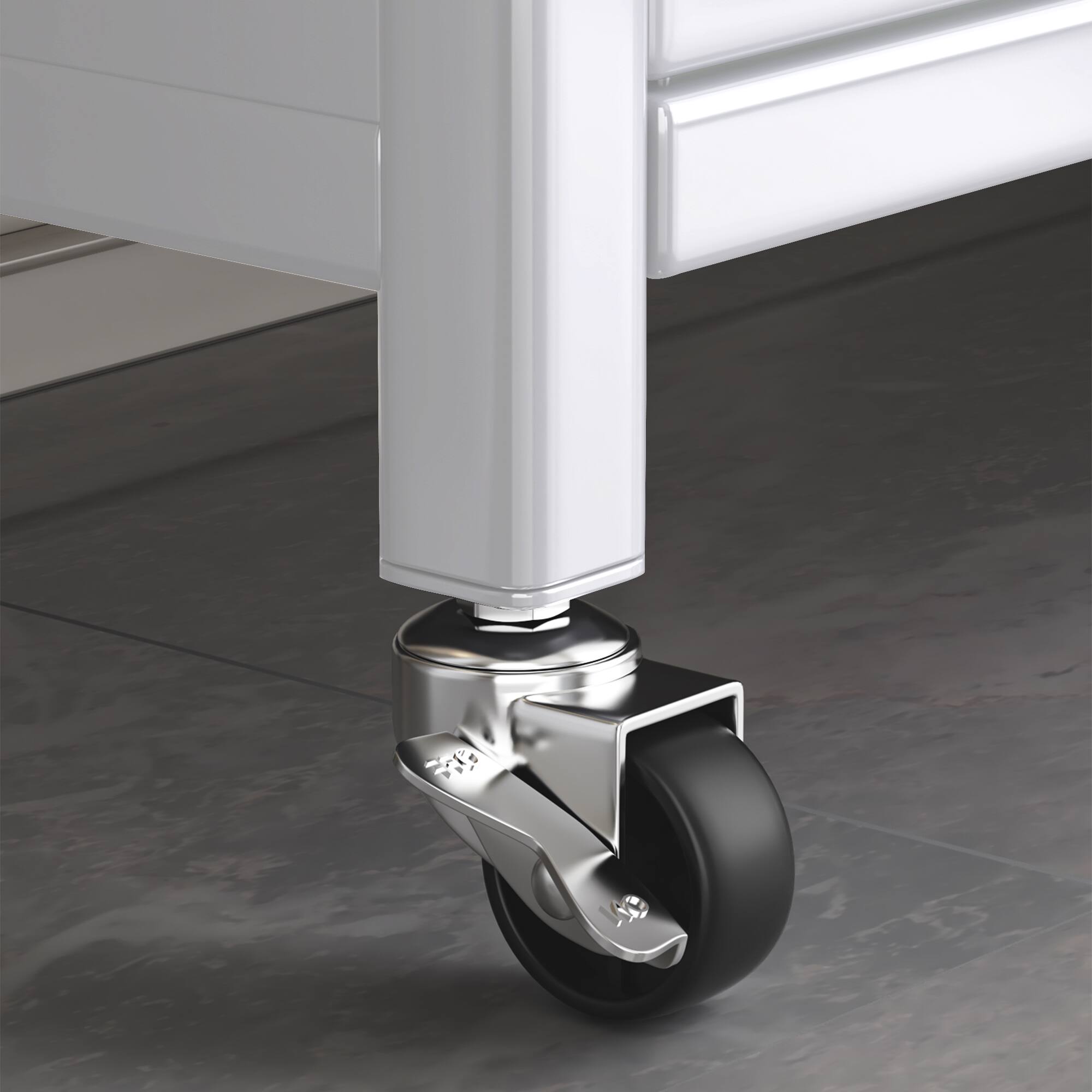 Alt View 1. ELEMENT ACE - Kitchen Storage Cabinet - Bakers Rack Countertop Microwave Oven Shelf Organizer - White.