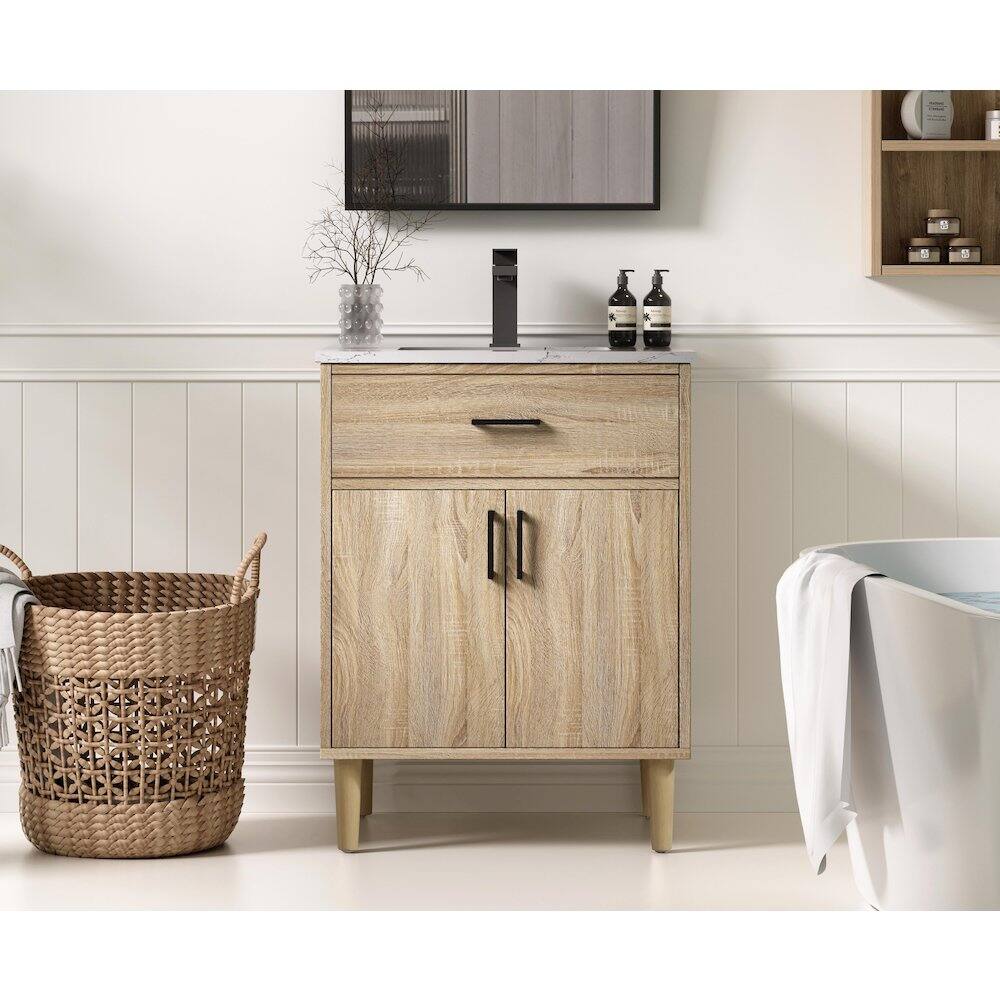 Alt View 9. Elegant Kitchen and Bath - Chandler 24 Inch Single Bathroom Vanity In Mango Wood - Mango Wood.