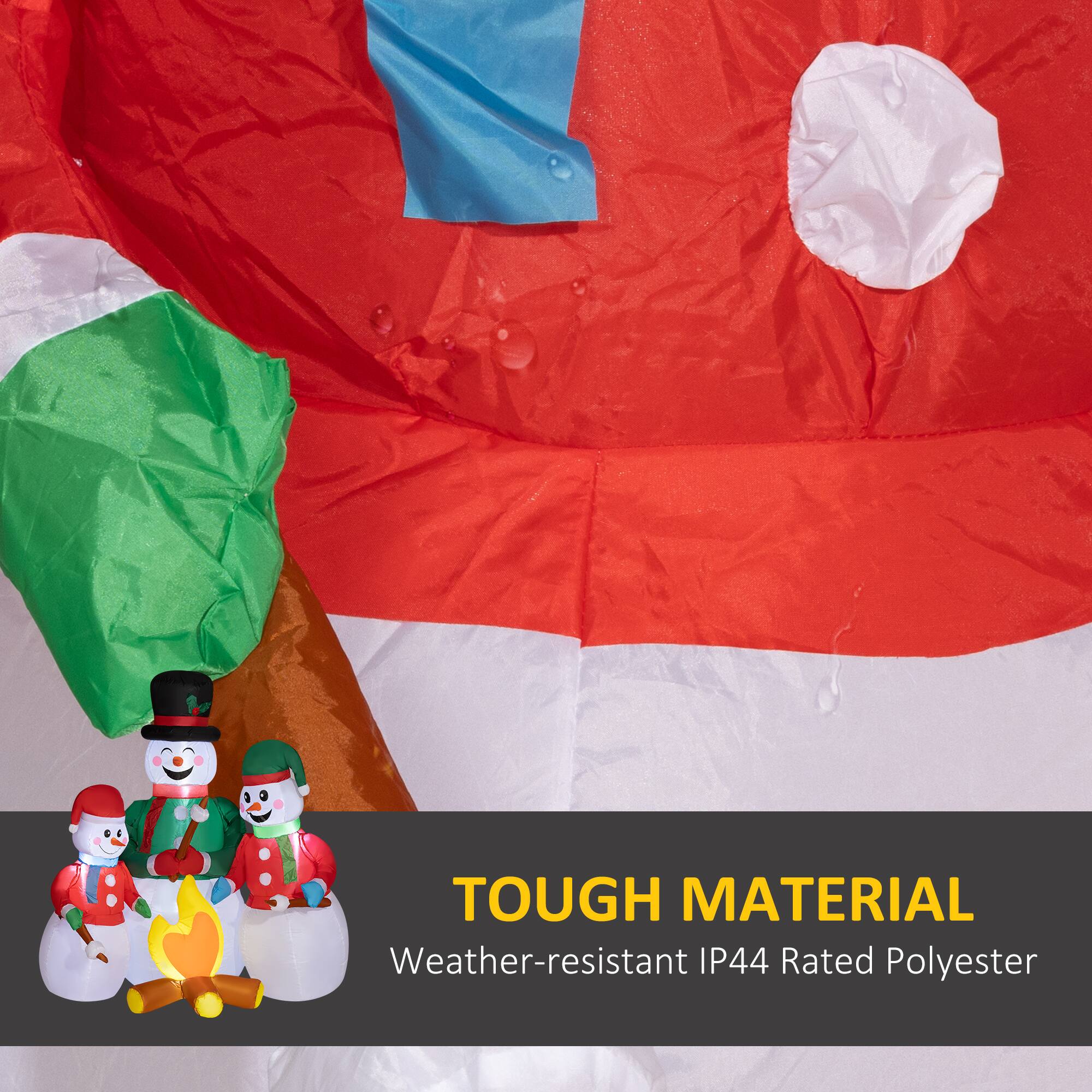 Alt View 4. Outsunny - 5 FT Christmas Inflatable Snowman Family Roasting Marshmallows, LED Yard Decor - Multicolor.