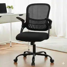 AOITUN - Office Chair, Ergonomic Home Mesh Office Desk Chairs, with Adjustable Armrests - Black