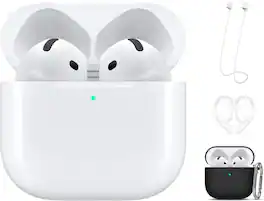 Apple - AirPods 4 With Black Accessory Kit - White