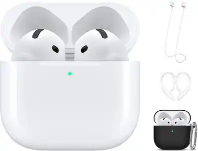 Apple AirPods 4 With Black Accessory Kit White MXP63BLK - Best Buy Apple AirPods 4 With Black Accessory Kit White MXP63BLK - Best Buy