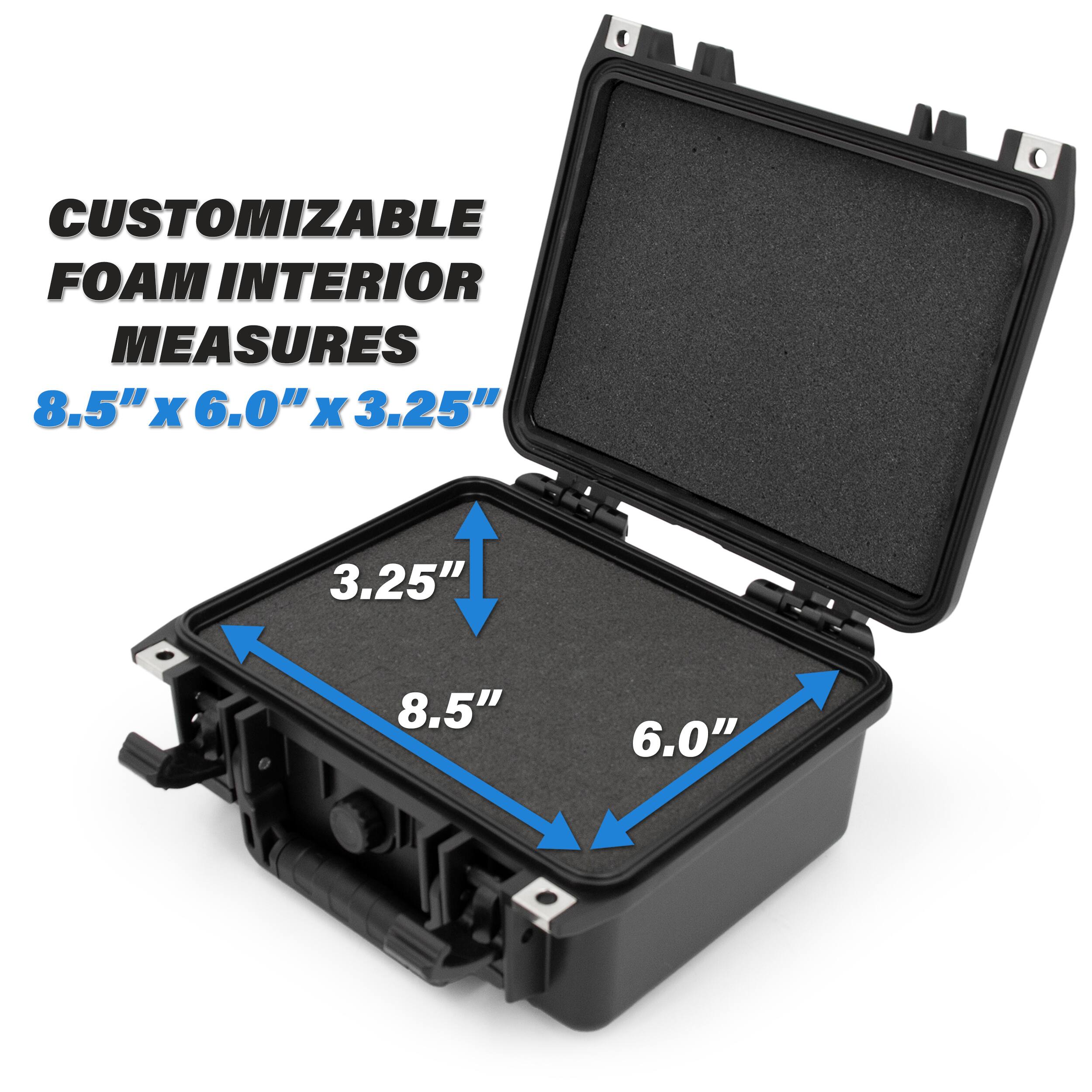 CUSTOMIZABLE FOAM INTERIOR MEASURES 8.5" X 6.0" X 3.25"