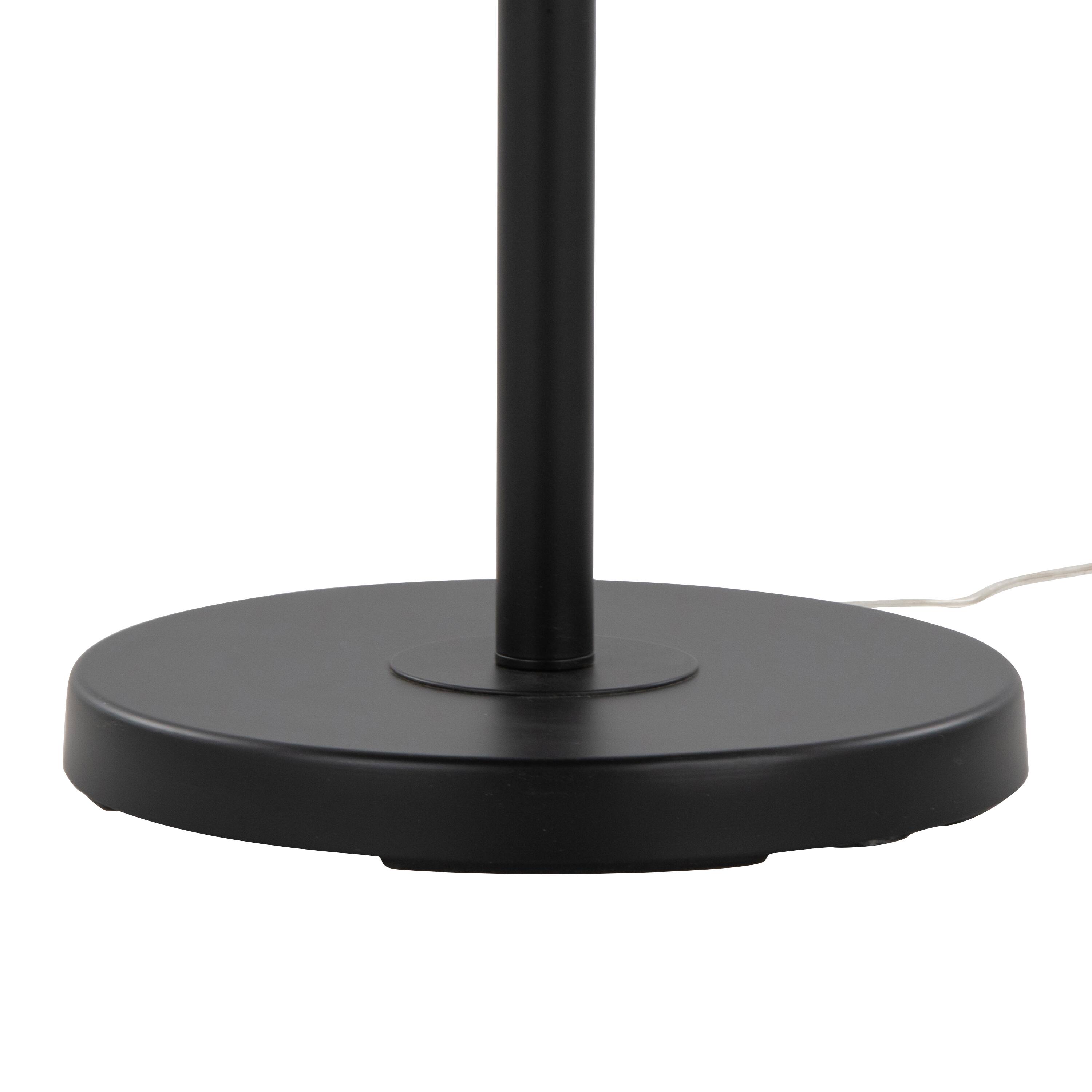 Alt View 1. Loheer - Loheer 69 Inch Contemporary Metal Floor Lamp Matte Black Tall Standing Light with Natural Linen Shade for Living Room - Black.