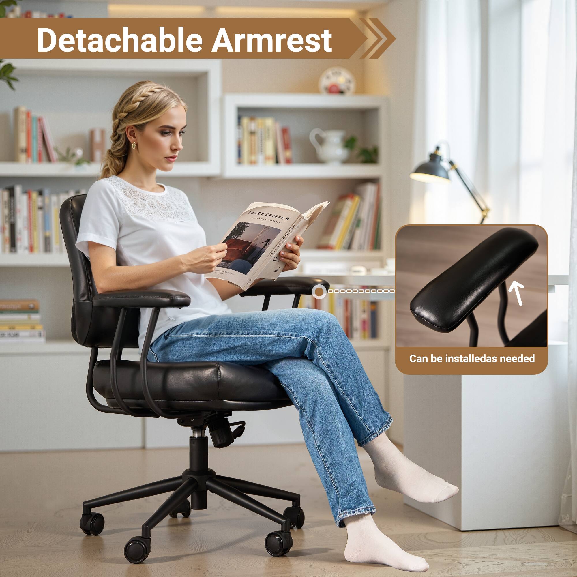 Detachable Armrest  
Can be installed as needed