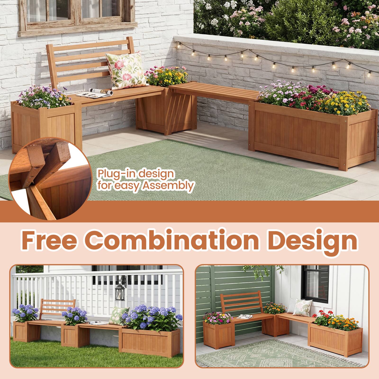 Plug-in design for easy Assembly  
Free Combination Design